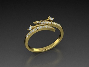 diamond jewelry ring oval 3dprint fashionjewelry jewelrylover printable eurosize fashion beauty shining luxury modern design gold rings 3d print model - Mito3D