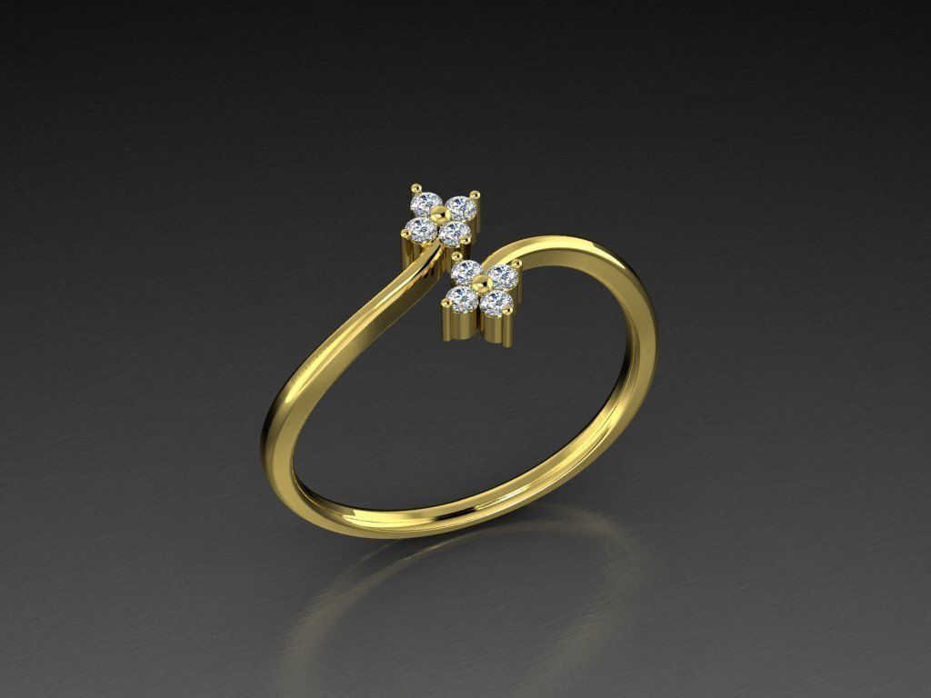 diamond jewelry ring jewel gold gem 3dprint fashionjewelry jewelrylover printable eurosize fashion beauty shining luxury modern rings silver 3D print model - Mito3D