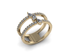 diamond jewelry ring gold elegant eternity silver printable jewel jewellery wedding engagement gem unwraped rings 3d print model - Mito3D