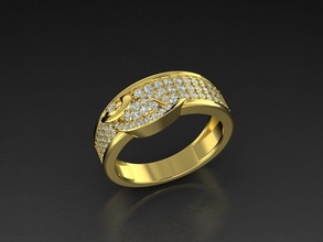 diamante joyería joya anillo oro 3dprint moda amante imprimible eurosize Moda belleza brillante lujo moderno diseño anillos 3d print model - Mito3D