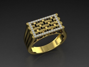 diamante joyería joya anillo oro 3dprint moda amante imprimible eurosize moda belleza brillante lujo moderno diseño grande anillos 3d print model - Mito3D