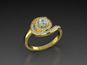 diamante joyería joya anillo oro 3dprint moda amante imprimible eurosize Moda belleza brillante lujo moderno diseño platino 3d print model - Mito3D