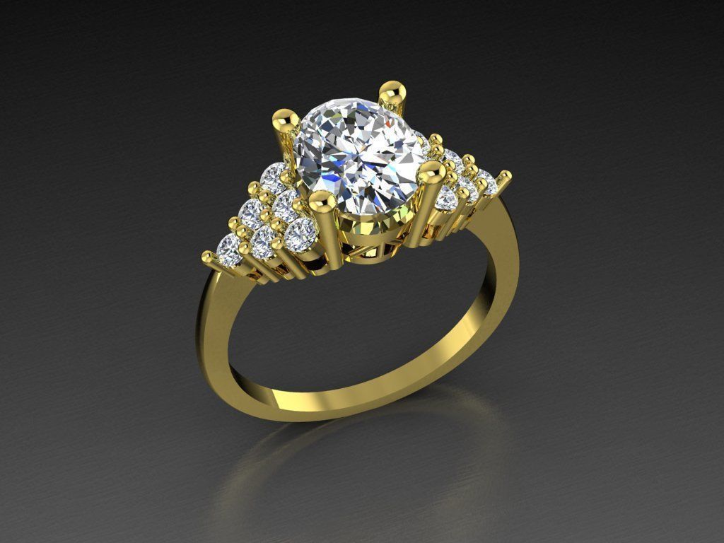 diamante gioielleria squillare gioiello oro gemma 3dprint moda gioielliere stampabile eurosize bellezza splendente lusso moderno design argento anelli 3D print model - Mito3D