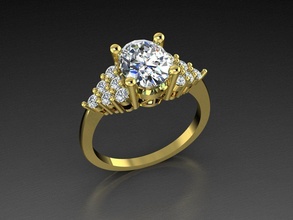 diamante joyería joya anillo oro 3dprint moda amante imprimible eurosize moda belleza brillante lujo moderno diseño plata anillos 3d print model - Mito3D