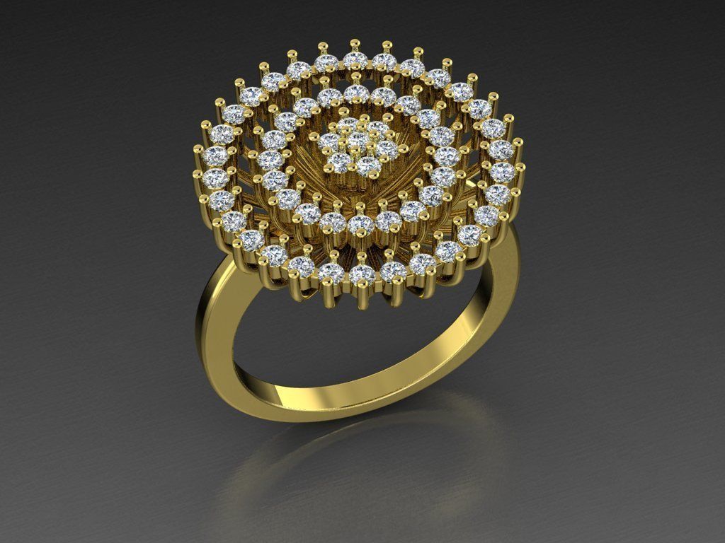 diamond jewelry ring oval 3dprint fashionjewelry jewelrylover printable eurosize fashion beauty shining luxury modern design jewel silver rings 3D print model - Mito3D