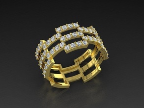 diamante joyería joya anillo oro 3dprint moda amante imprimible eurosize Moda belleza brillante lujo moderno diseño plata 3d print model - Mito3D
