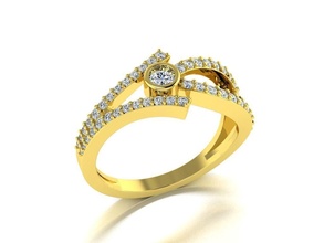 diamante joyería joya anillo oro 3dprint moda amante imprimible eurosize moda belleza brillante lujo moderno diseño anillos 3d print model - Mito3D