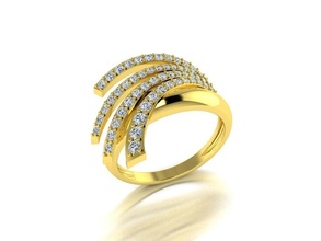 diamante joyería joya anillo oro 3dprint moda amante imprimible eurosize belleza brillante lujo moderno diseño anillos 3d print model - Mito3D