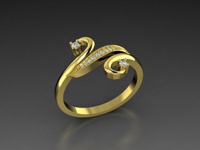 diamond jewelry ring oval 3dprint fashionjewelry jewelrylover printable eurosize fashion beauty luxury modern design gem gold rings 3d print model - Mito3D