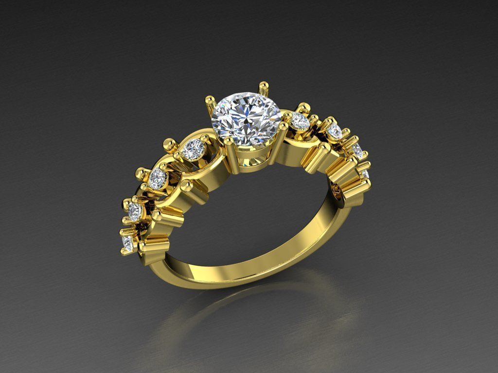 diamond jewelry ring 3d print model oval 3dprint fashionjewelry jewelrylover printable eurosize fashion beauty luxury modern design jewel gem gold rings 3D print model - Mito3D