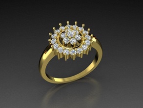 Diamant Schmuck Ring 3d drucken Modell Juwel Gold 3dprint Modeschmuck Schmuckliebhaber druckbar eurosize Mode Schönheit leuchtenden Luxus 3d print model - Mito3D