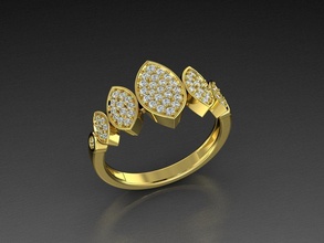 diamant schmuck ring 3d drucken modell schmuckliebhaber druckbar eurosize mode schönheit leuchtenden frauen juwel silber gold wunderschönen ringe 3d print model - Mito3D