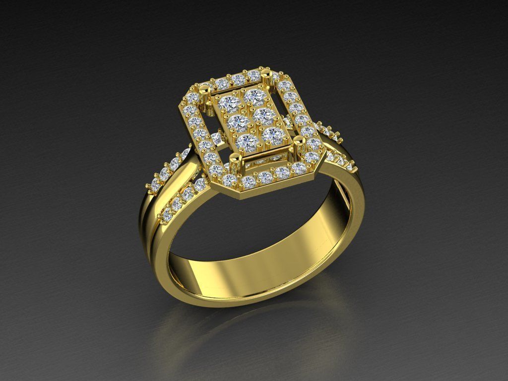 diamante gioielleria squillare 3d Stampa modello moda gioielliere stampabile eurosize bellezza oro gemma gioiello uomo femmina donne maschio 3D print model - Mito3D