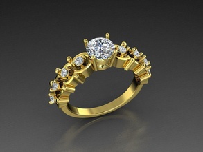 diamant schmuck ring 3d drucken modell oval 3dprint modeschmuck schmuckliebhaber druckbar eurosize mode schönheit luxus modern design juwel gold ringe 3d print model - Mito3D