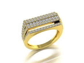 diamante joyería joya anillo 3d oro 3dprint moda amante imprimible eurosize belleza brillante lujo moderno diseño anillos 3d print model - Mito3D