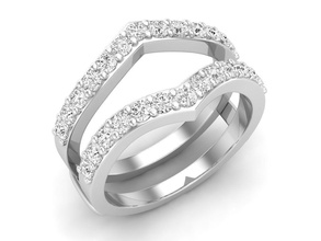 diamante joyería joya anillo Guardia mujer oro plata imprimible Boda compromiso blanco Moda anillos 3d print model - Mito3D