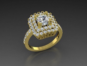 diamante joyería joya anillo princesa gemas 3dprint moda amante imprimible eurosize Moda belleza brillante lujo diseño 3d print model - Mito3D