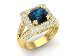 diamante joyería joya anillo mujer oro imprimible brillante compromiso libra esterlina Moda belleza Boda solitario vestir aureola 3d print model - Mito3D
