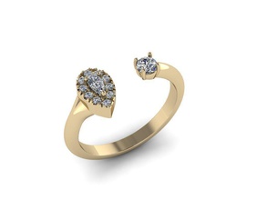 diamant bijoux bague beauté mode imprimable sterling argent blanc chaussure bijou mariage engagement vêtements anneaux 3d print model - Mito3D