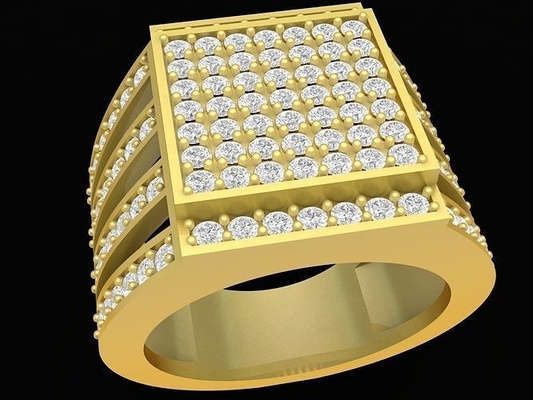 diamante corea hombres anillo 3375 joyería joya moda accesorios oro hombre diseño feng shui anillos 3d print model - Mito3D