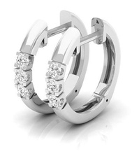 diamant Dames 3 calcul câlins cerceau boucles d'oreilles bijoux bijou imprimable argent or blanc brillant engagement gemme mariage mode beauté vêtements sterling 3d print model - Mito3D