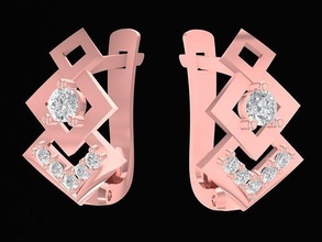 diamante señoras pendientes 2621 joyería joya Moda accesorios oro mujer unisexo diseño 3d print model - Mito3D