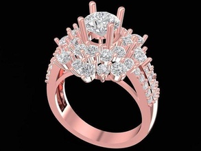 Diamant Damen Ring 2622 Schmuck Mode Zubehör Gold Frau Frauen unisex Design Ringe 3d print model - Mito3D