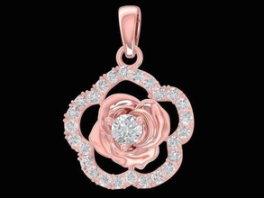 diamant Dames Rose pendentif 2618 bijoux mode accessoires or unisexe conception femme femmes anneaux 3d print model - Mito3D