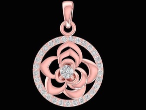 diamant Dames Rose pendentif 2619 bijoux mode accessoires or femme femmes conception pendentifs 3d print model - Mito3D