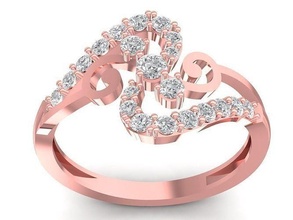 diamant dame ring 2869 schmuck mode zubehör gold frau frauen design ringe 3d print model - Mito3D