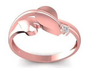 diamant dame ring 2940 schmuck mode zubehör gold frau frauen unisex design ringe 3d print model - Mito3D