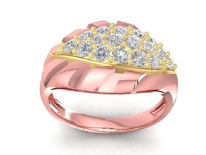 diamante dama anillo 3012 joyería joya moda accesorios oro mujer unisexo diseño anillos 3d print model - Mito3D
