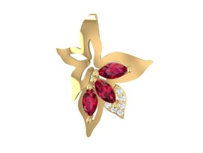 diamond leaf pendant women 1899 jewelry fashion accessories gold man men woman unisex design fengshui ring pendants 3d print model - Mito3D
