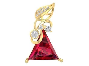diamante folha triângulo pingente 3210 modelo luxo joalheria moda acessórios ouro mulher mulheres Projeto pingentes 3d print model - Mito3D