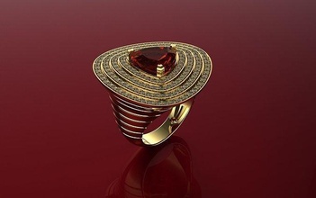 diamante linhas anel 3d joalheria an 422 jóia jóias moda ouro prototipagem engagem imprimível noivado 3d print model - Mito3D