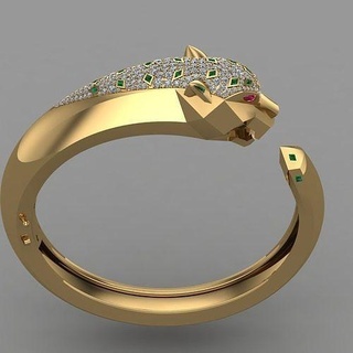 diamante Leone braccialetto 3d Stampa modello pantera panthera tigre panter braccialetti gioielleria anelli oro lusso Leo puma marca 3d print model - Mito3D