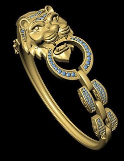 diamant Lion bracelet 3d impression modèle panthère panthera tigre pantera panter bracelets bijoux anneaux or luxe Leo puma marque 3d print model - Mito3D