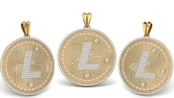 diamond litecoin pendant coin currency cryptocurrency cash money ethereum bitcoin crypto btc eth usd dollar art coins hiphop etherum usa banknote jewelry pendants 3d print model - Mito3D
