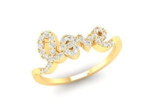 diamond love ring 444 jewelry fashion accessories gold man men woman women unisex design fengshui rings 3d print model - Mito3D