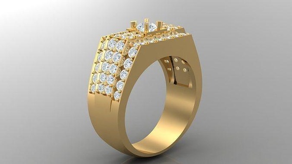 diamante hombre anillo canalla 111 joyería joya anillos compromiso Boda mano diamantes pulsera hecha joyeria collares diseñadora joyas diseño 3d print model - Mito3D