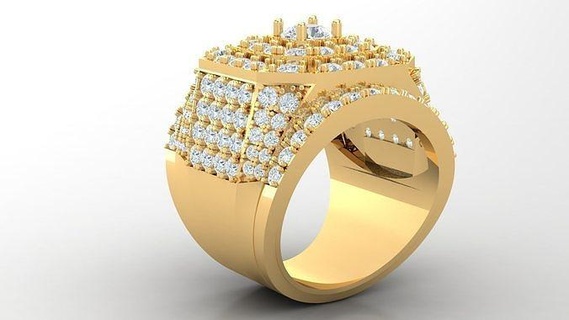 diamante hombre anillo canalla 132 joyería joya anillos compromiso Boda diseñadora joyas joyeria pulsera diseño esposas diamantes 3d print model - Mito3D
