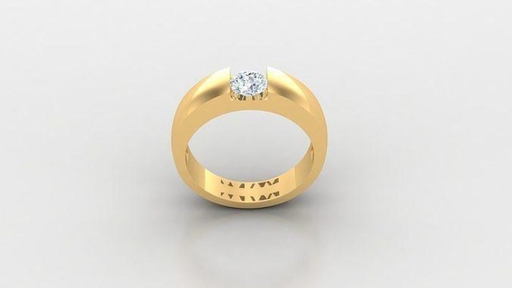 diamante hombre anillo canalla 135 joyería joya anillos compromiso Boda mano diamantes pulsera hecha joyeria collares diseñadora joyas diseño 3d print model - Mito3D