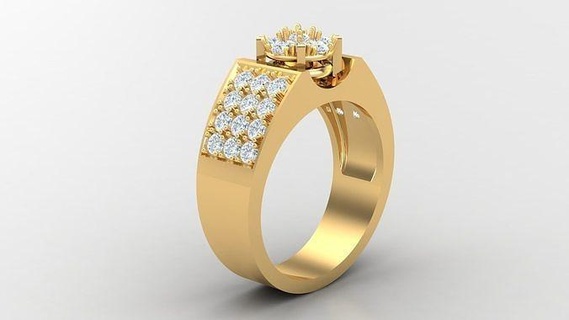 diamante hombre anillo canalla 14 joyería joya anillos compromiso Boda diseñadora joyas joyeria pulsera diseño esposas diamantes 3d print model - Mito3D