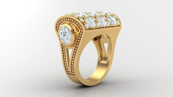 diamante homem anel cafajeste 173 joalheria argolas jóias noivado Casamento 3d print model - Mito3D