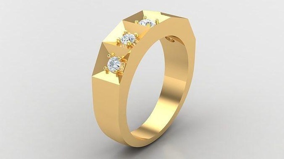 diamante uomo squillare cad 188 gioielleria anelli Fidanzamento nozze 3d print model - Mito3D