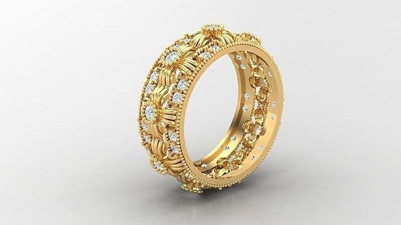 diamant homme bague goujat 230 bijoux anneaux engagement mariage créateur accro bracelet conception bracelets diamants 3d print model - Mito3D