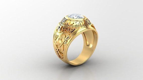 diamante uomo squillare cad 251 gioielleria anelli Fidanzamento nozze 3d print model - Mito3D