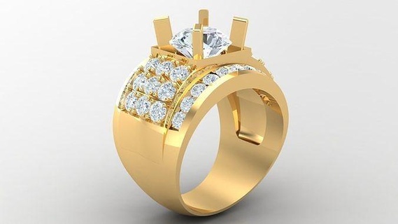 diamante hombre anillo canalla 34 joyería joya anillos compromiso Boda mano diamantes pulsera hecha joyeria collares diseñadora joyas diseño 3d print model - Mito3D