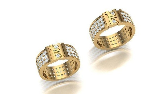 diamant homme bague goujat 352 bijoux anneaux engagement mariage créateur accro bracelet conception bracelets diamants 3d print model - Mito3D