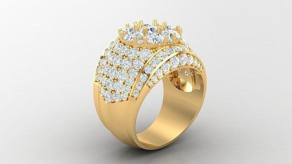 diamante hombre anillo canalla 35 joyería joya anillos compromiso Boda diseñadora joyas joyeria pulsera diseño esposas diamantes 3d print model - Mito3D